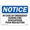Signmission OSHA Sign, In Case Of Emergency During Fire Evacuations, 14in X 10in Plastic, 10" W, 14" L, Lndscp OS-NS-P-1014-L-13656 - alternate 1